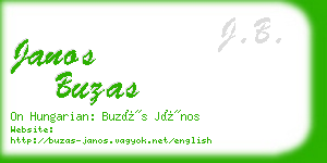 janos buzas business card